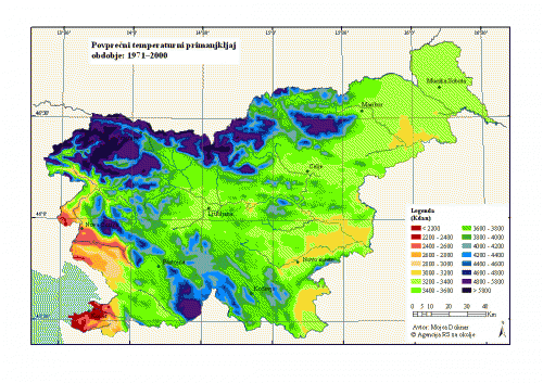 Temperaturni primanjkljaj od leta 1970 do 2000